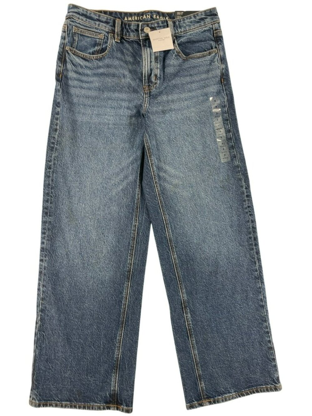 American Eagle High-Rise Stovepipe Jeans Dark Wash Stretch Denim Wmn's Sz 8 NEW